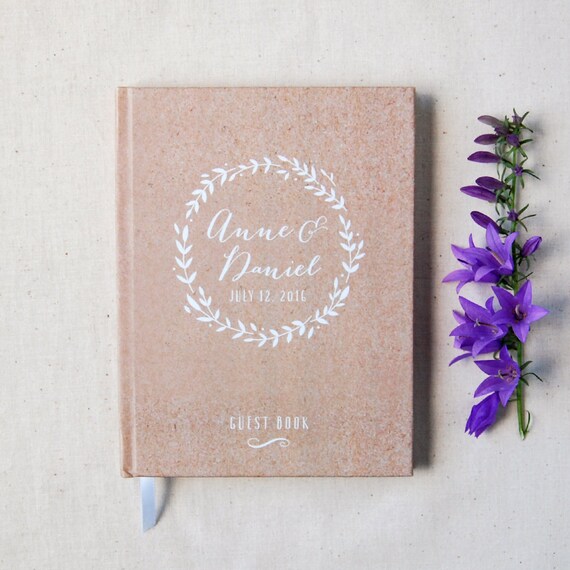Rustic Kraft Wedding Guest Book Hardcover Wedding Etsy