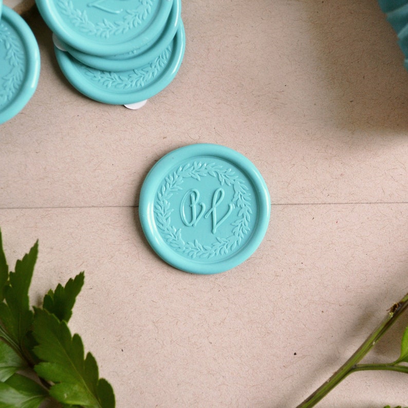 Wax Seal 2 Peel and Stick Wax Seal, Wedding Wax Seal, Wedding Invitation Seal, Envelope Seal, Wedding Envelope Seal NO STAMPER INCLUDED image 3