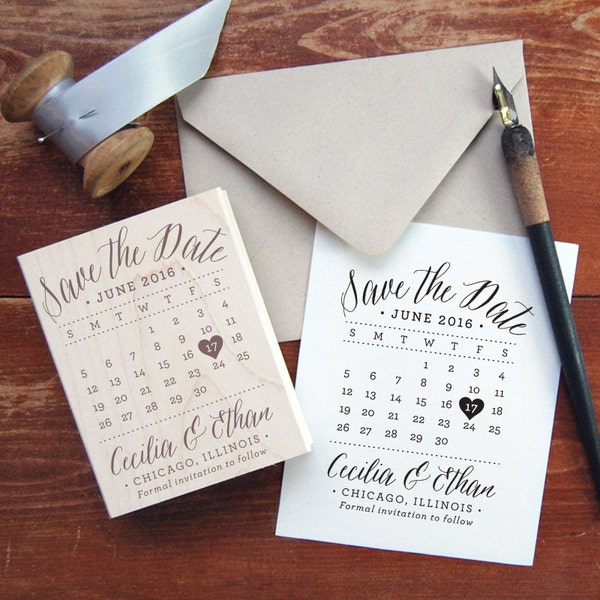 Save the Date Stamp #11 - Calendar Date - Personalized