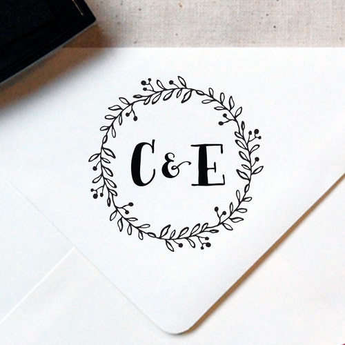 Monogram Stamp 14 Wooden or Selfinking Calligraphy Etsy