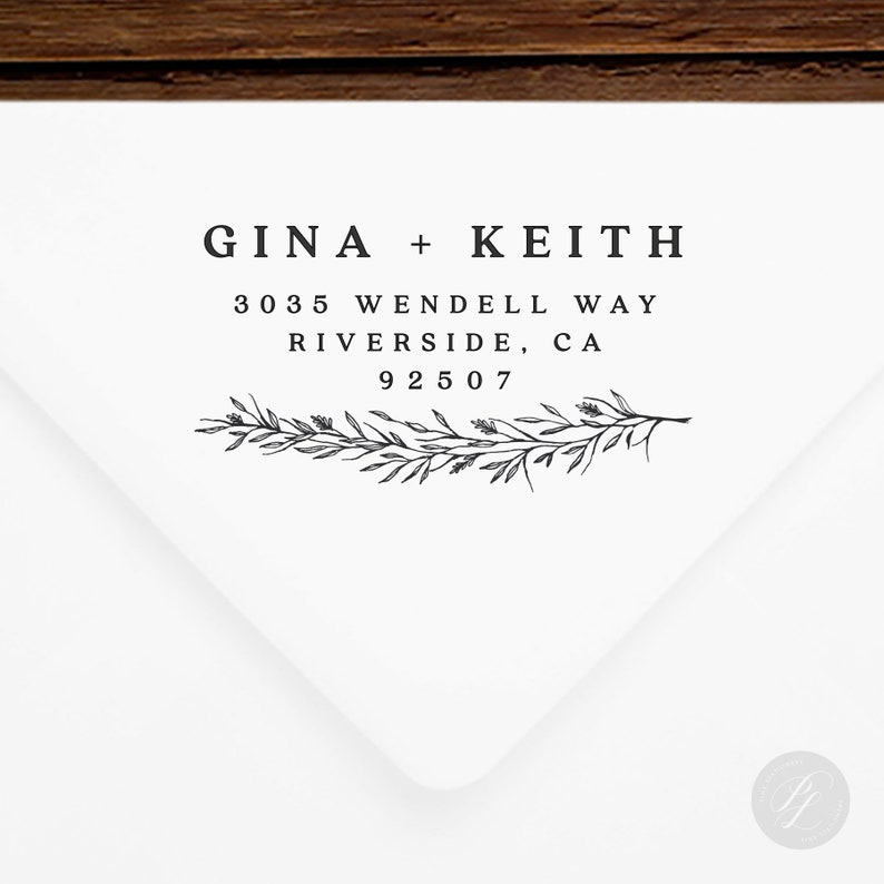 Newlyweds Wooden or Self-Inking Return Address Stamp #111 Gifts INCLUDES HANDLE Personalized Housewarming Weddings