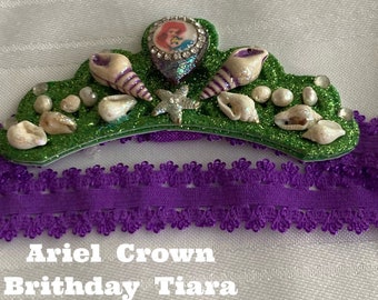 Princess Ariel Crown, Ariel Necklaces,Mermaid Ariel Crown headband,Mermaid crown, Mermaid Ariel Birthday Crown, Ariel Tiara, Mermaid costume