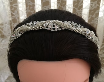 Fascia Per Capelli Annodata Con Cristalli – Accessorio Donna In Nylon – Colori Vari - 5