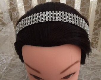 Fascia Per Capelli Annodata Con Cristalli – Accessorio Donna In Nylon – Colori Vari - 2