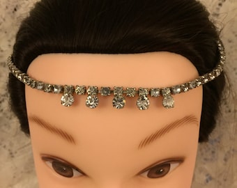 Tocado de diamantes de imitación de boda, accesorios para el cabello nupcial, boda de diadema, alianza de boda de cristal, tocado de estilo Art Deco # 1204