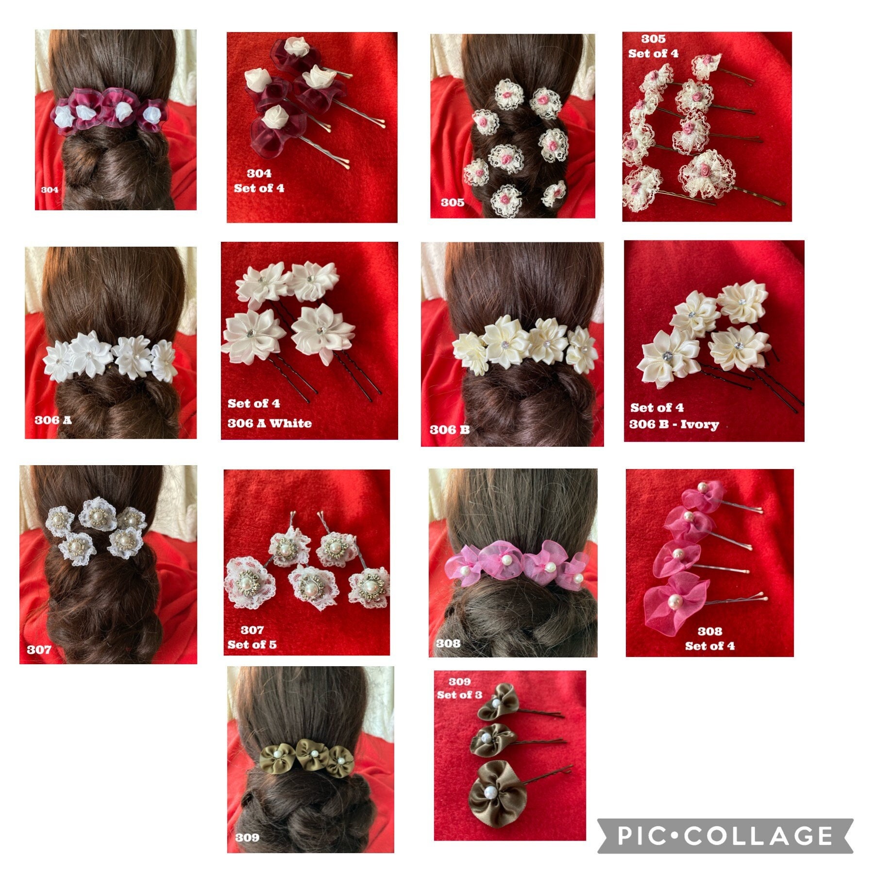 Stella & Dot Cream Fabric Flower Hair Clip/Pin w Crystal & Beaded Cluster Center Fabric Hair Pin Flower With Pearls and Rhinestone Center  main image 3