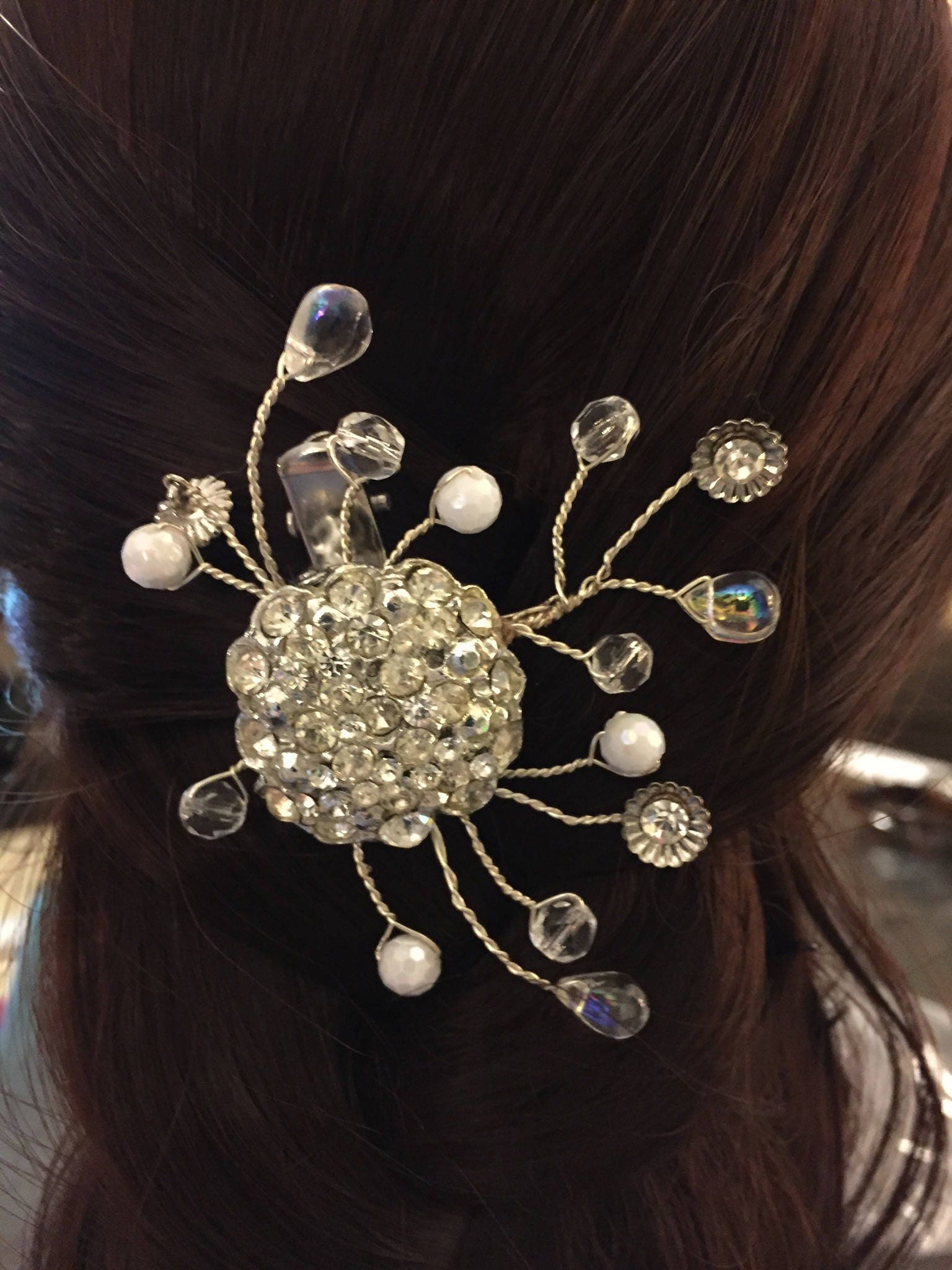 Brooches and Rhinestone Hair Accessories Set Amazon.com : Ammei Headpiece Bridal Hair Pins Set Of 6 Bobby  main image 3