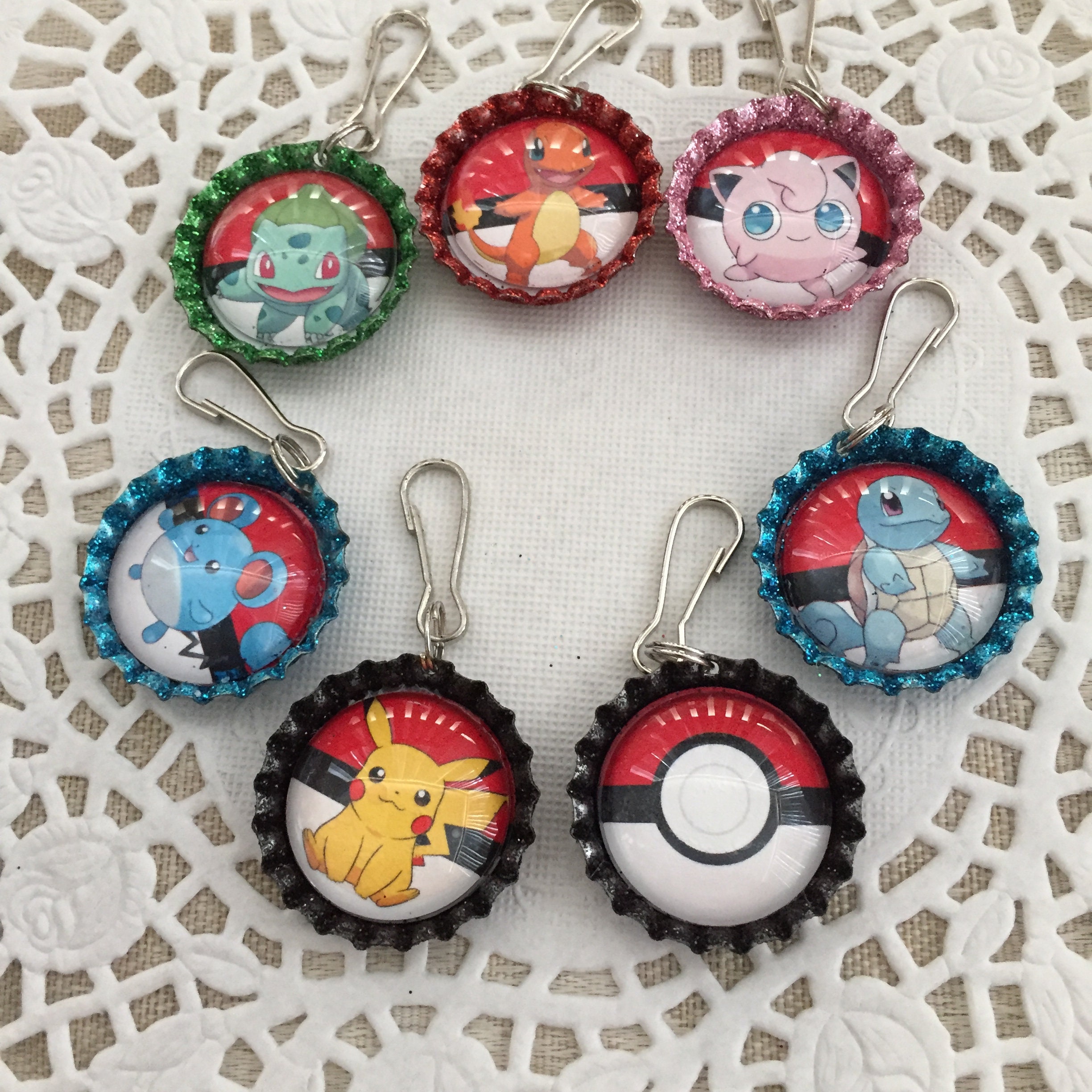 Zipper Pulls -  Pokémon Characters, Zipper Pulls, Party Favors ,KeyChain Accessories