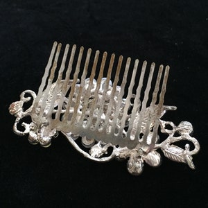 White Pearl,Iridescent Rhinestones and Flower Wedding Hair Comb, Pearl Hair Comb for Wedding, Silver Hair Wedding Day comb 1111 image 6