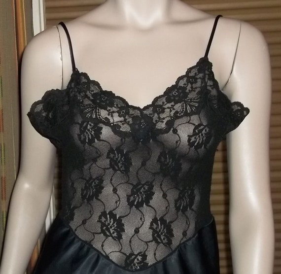 Lady Lynne Nightgown Negligee See Through Black S… - image 1