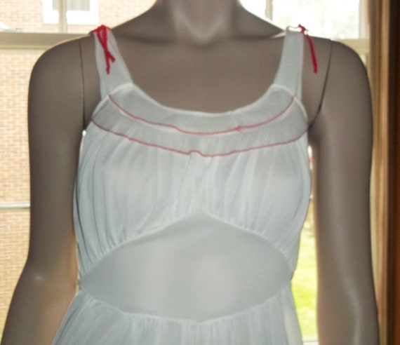Princess Waist Short Length Nightgown White Ruffl… - image 1