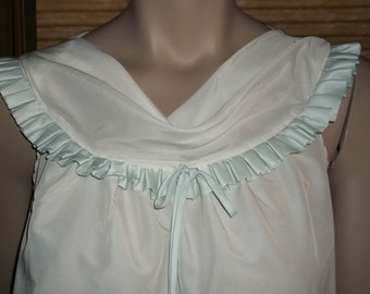 Parisian Maid Petites Nightgown Designed by Dorothy Paradise Cowl Neck Pleats