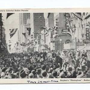 Gene Autry Rodeo Parade Postcard Franked Postmarked 1943 Stryker's Photogloss image 1