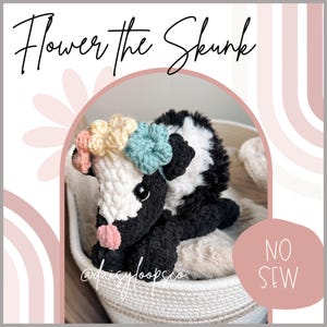 Skunk Crochet Pattern Digital Download Pdf Tutorial Beginner Friendly Woodland Animal Lovey Design Baby Snuggler Comfort Toy Nursery Decor