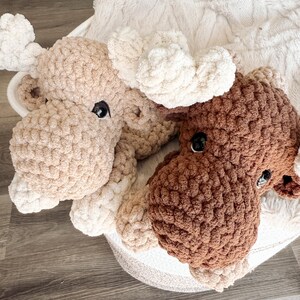 Moose Crochet Pattern Pdf Download Digital File No Sew Snuggler Project Stuffed Animal Lovey Design Amigurumi Tutorial image 6