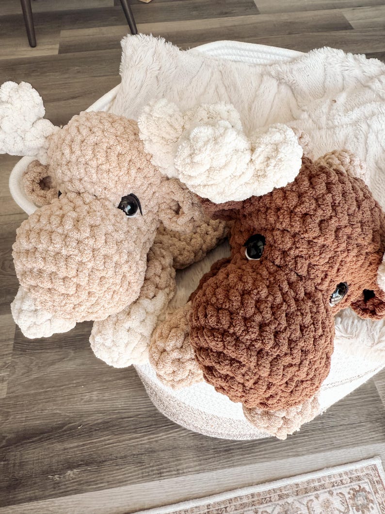 Moose Crochet Pattern Pdf Download Digital File No Sew Snuggler Project Stuffed Animal Lovey Design Amigurumi Tutorial image 6