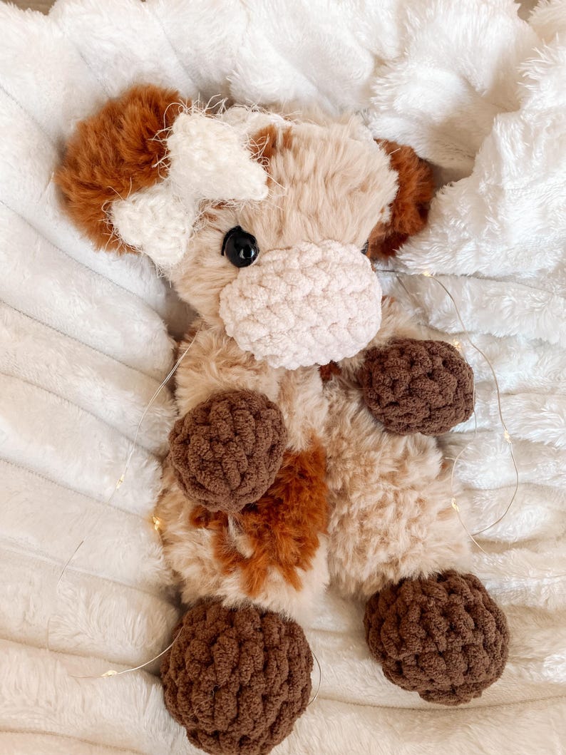 Crochet Buttercup the Cow Snuggler PATTERN: No Sew PDF Cow Pattern image 8