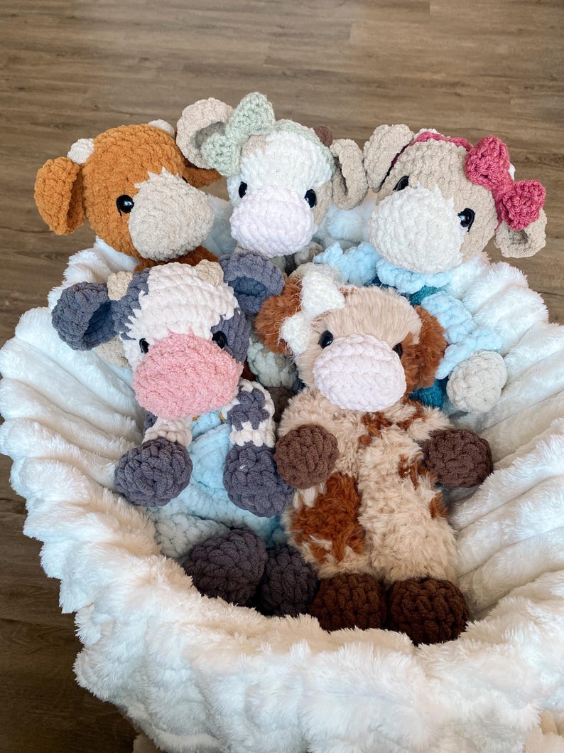 Crochet Buttercup the Cow Snuggler PATTERN: No Sew PDF Cow Pattern image 9