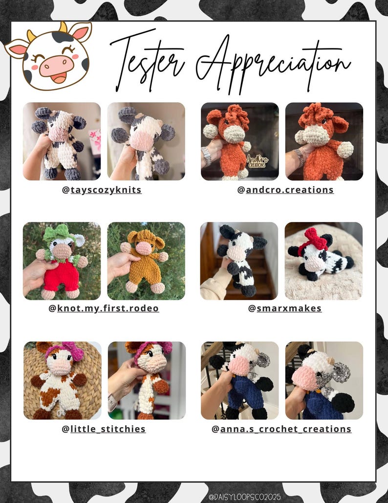 Crochet Buttercup the Cow Snuggler PATTERN: No Sew PDF Cow Pattern image 17
