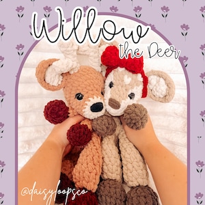 Deer Crochet Pattern Digital Download Pdf Tutorial Woodland Animal Lovey Design Buck Fawn Snuggler Project No Sew