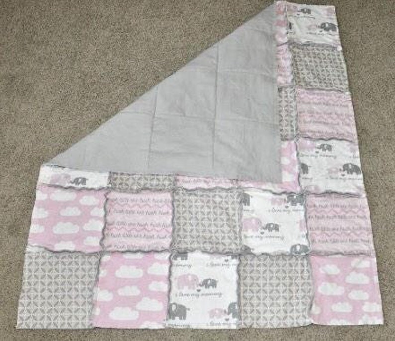 Baby Rag Quilt PATTERN 49 by 41 Flannel Rag Quilt DIY Pattern for