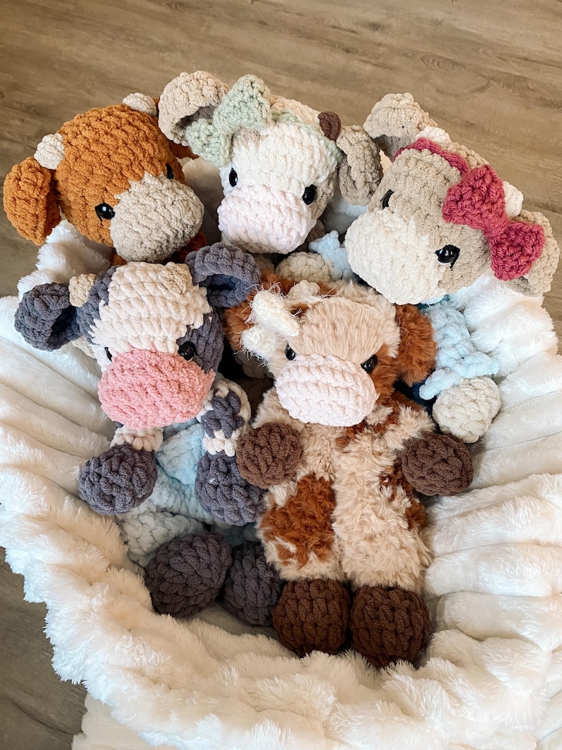 Crochet Buttercup the Cow Snuggler PATTERN: No Sew PDF Cow Pattern image 10