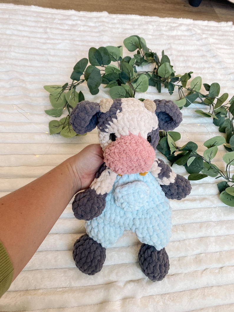 Farm Animal Crochet Collection Cow Pattern Digital Download Beginner Friendly Amigurumi Stuffed Toy Tutorial Highland Cow Design Spotted Cow Option Solid Cow Variation Overalls Mod Easy Project Step By Step Instructions Picture Guide Video