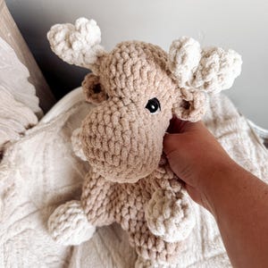 Digital Download Pattern Moose Crochet Tutorial Beginner Friendly Project PDF File Format Easy Amigurumi Design Step By Step Instructions Bulky Yarn Project Stuffed Animal Creation Woodland Nursery Decor DIY Craft Idea Baby Shower Gift