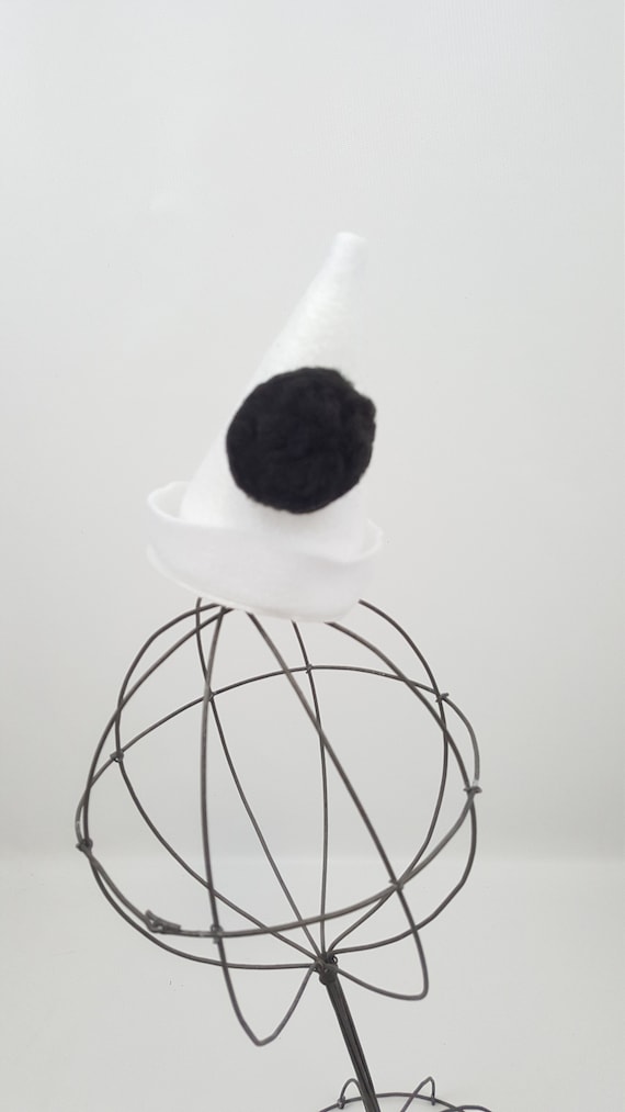 Vintage Clown Hat, Clown Tiny Hat, Clown Hat, Party Hat, Costume Accessory, Halloween Costume, Clown Costume, Black and White Clown, Party