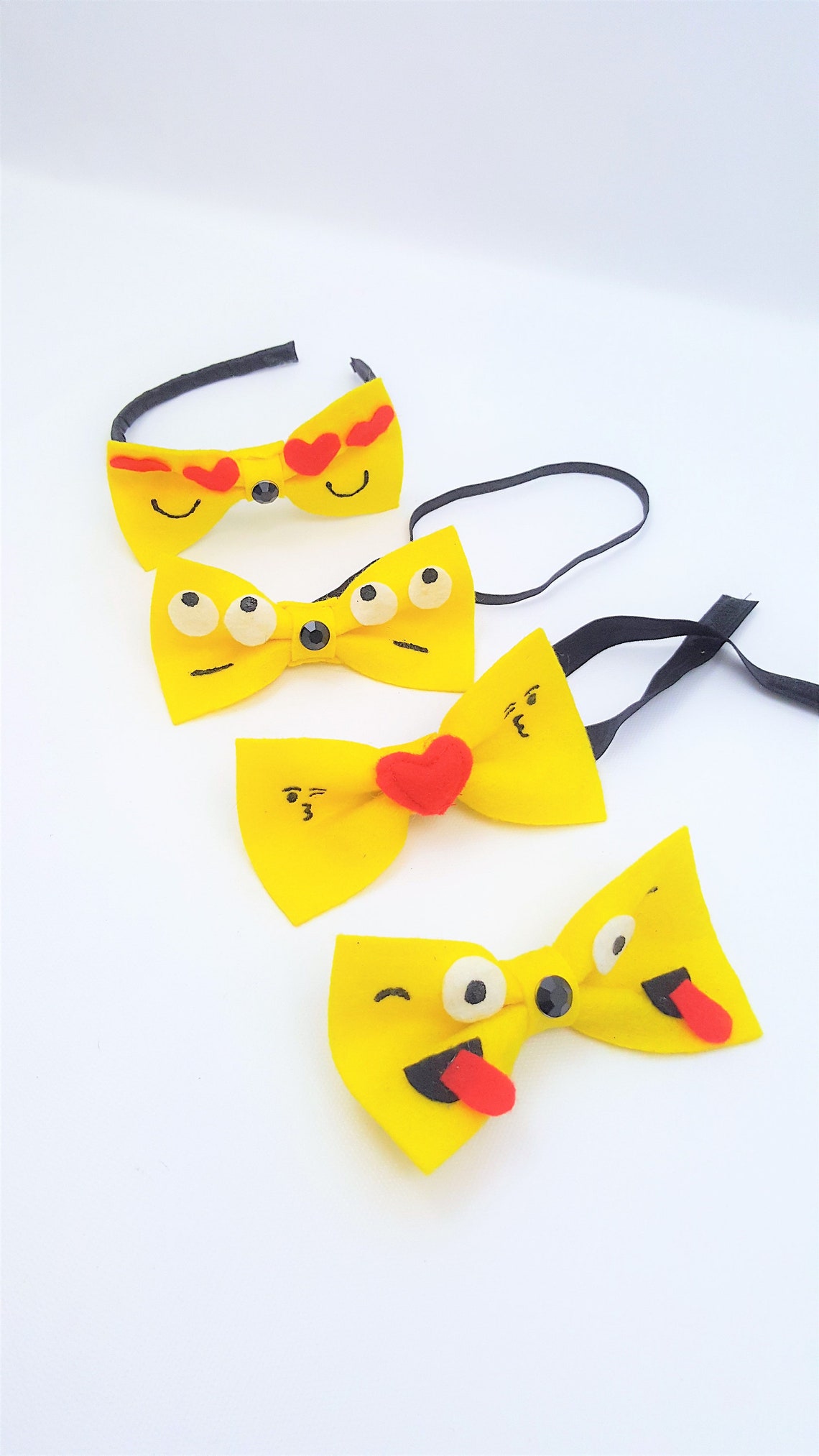 Wink Kiss Emoji Bow Emoji Bow Emoji Headband Emoji Hair Etsy