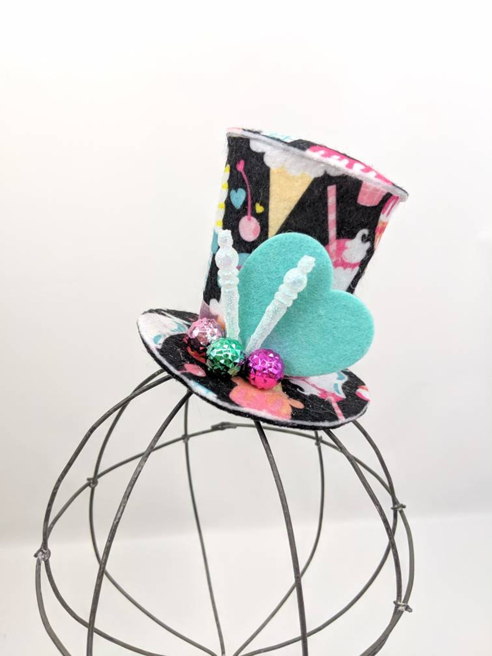 Ice Cream Tiny Top Hat Ice Cream Hat Ice Cream Costume Ice Etsy