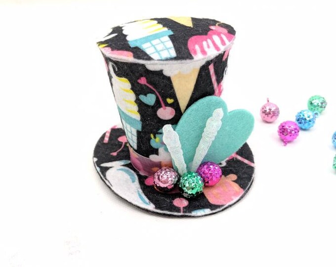 Ice Cream Tiny Top Hat, Ice Cream Hat, Ice Cream Costume, Ice Cream