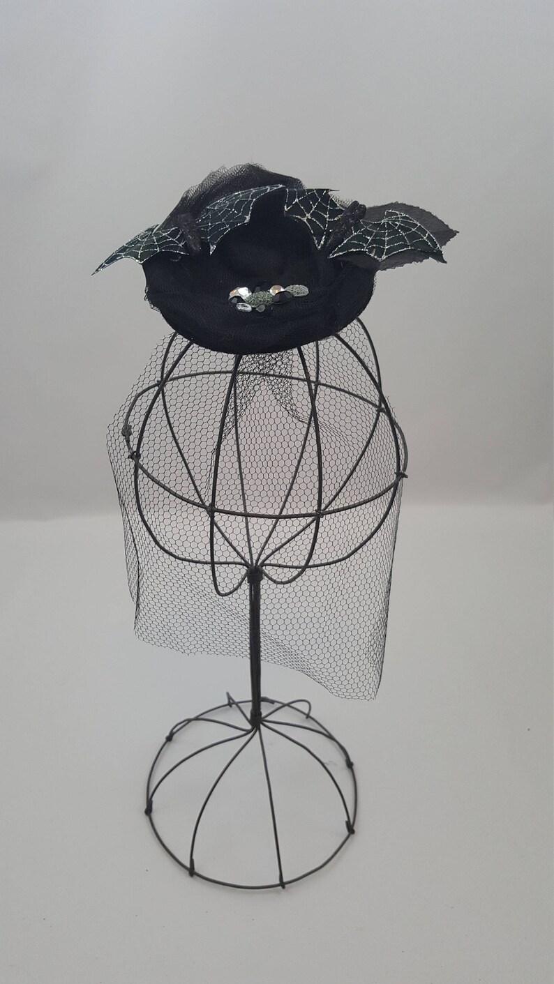 Glitter Bats Halloween Headband Halloween Fascinator Veil Fascinator Silver Bats Fascinator Veil Headband Bat Headband Bat Fascinator