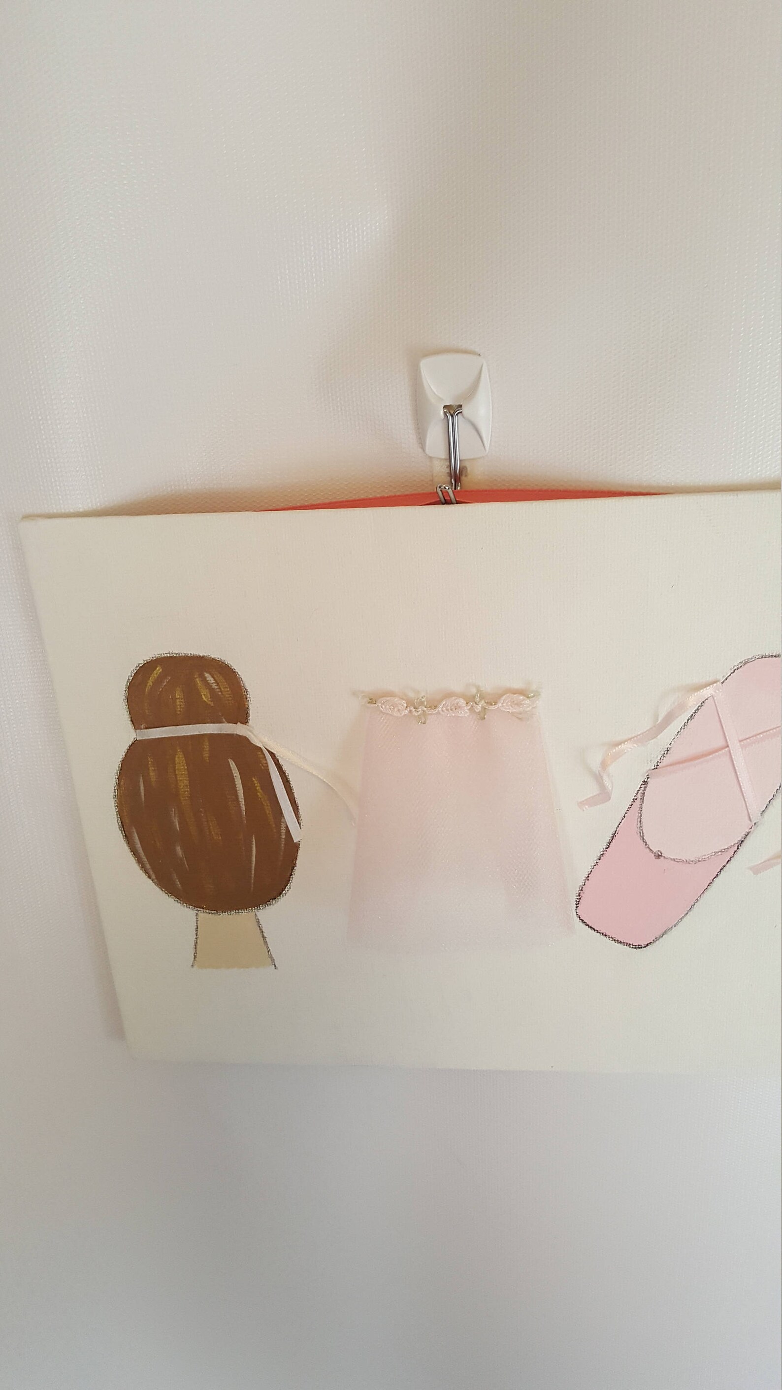 bun, tutu and shoes painting, ballet bun, tiny tutu, pointe shoes, ballet painting, ballerina painting, nursery painting, dance