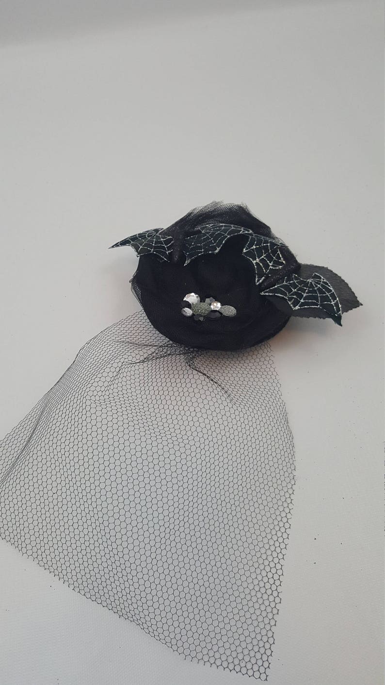 Glitter Bats Halloween Headband Halloween Fascinator Veil Fascinator Silver Bats Fascinator Veil Headband Bat Headband Bat Fascinator
