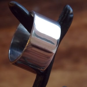 Wide Band Sterling Silver Ring I Mirror Polish I Handcrafted I Thick & Heavy