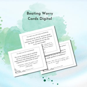 Printable Scripture Cards for Anxiety | Christian Affirmation Bible Verses (Digital Download)