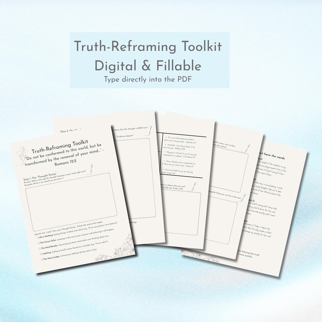 Reframe Card.pdf Biblical Thought Reframing Toolkit | Christian CBT Worksheets, Prayer ...