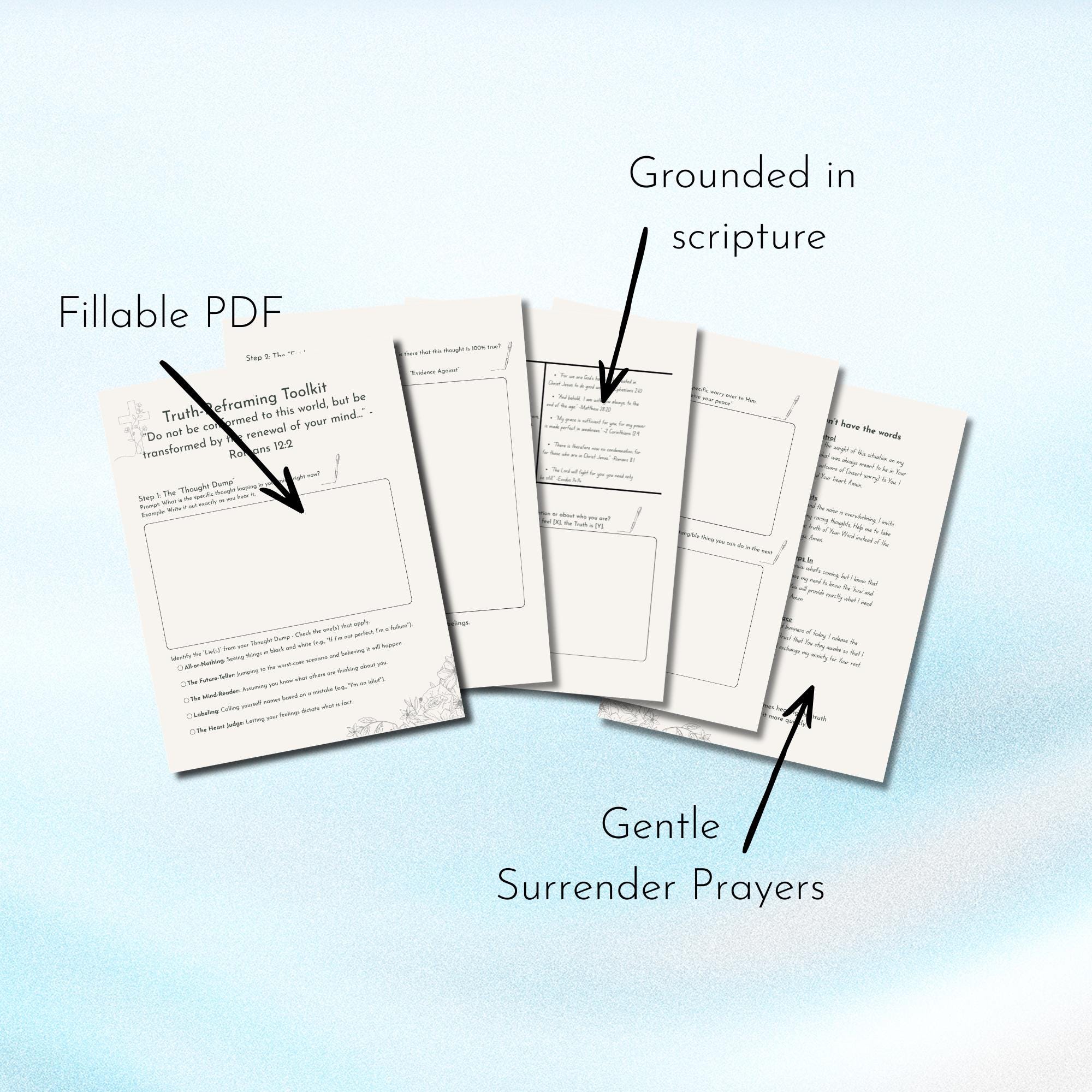 Reframe Card.pdf Biblical Thought Reframing Toolkit | Christian CBT Worksheets, Prayer ...