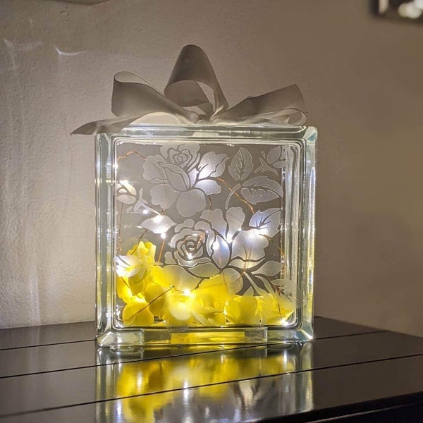 Lighted Glass Block Etsy