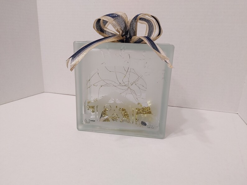 Light up String Light Glass Block Nativity Scene, Holy Night Home Decor