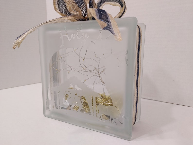 Light up String Light Glass Block Nativity Scene, Holy Night Home Decor