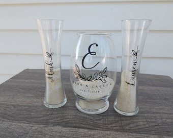 Customizable Wedding Sand Ceremony Vase Set: Personalized Unity Keepsake