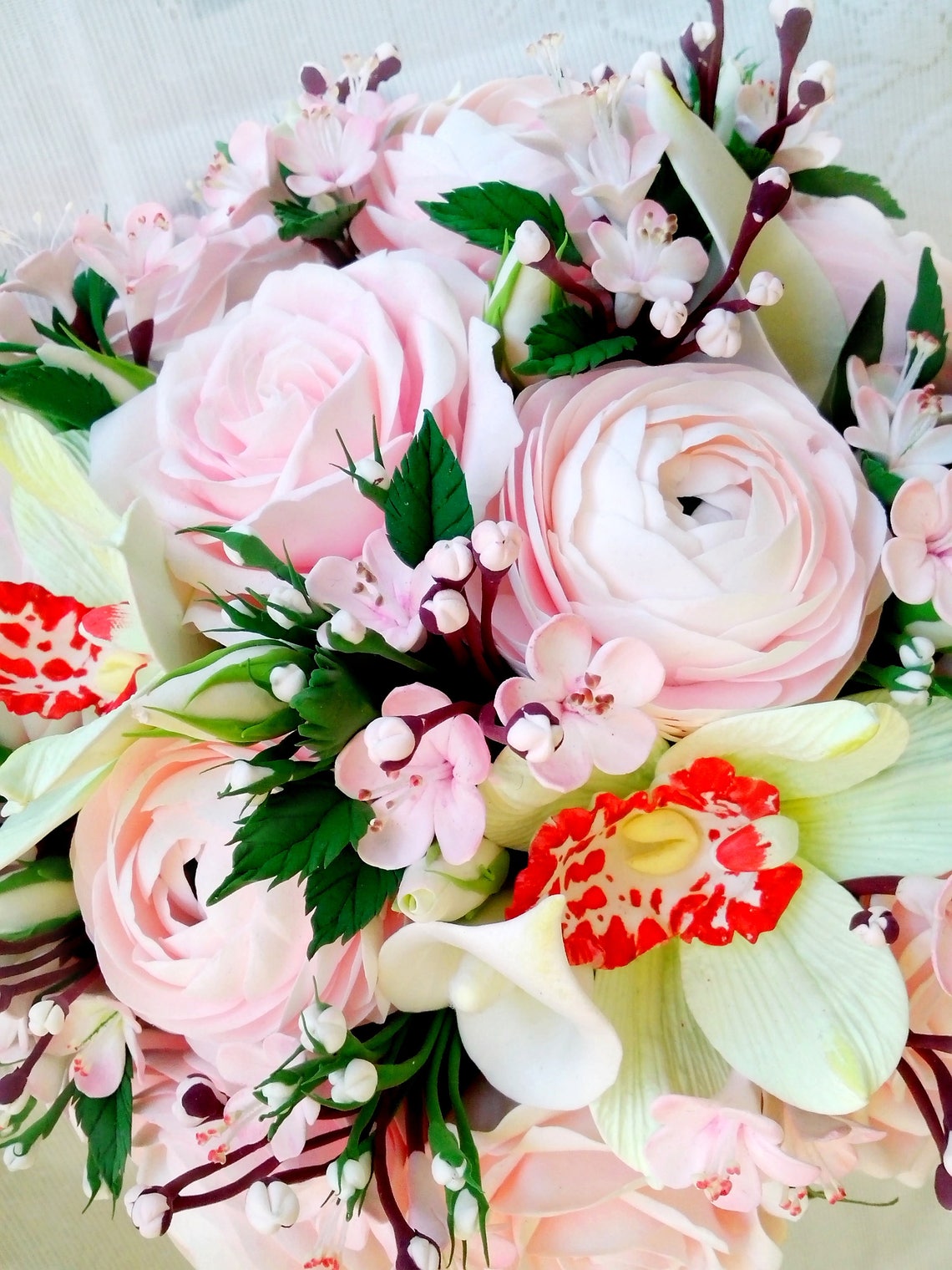 Cherry blossom bouquet and boutonniere sakura bouquet bridal Etsy