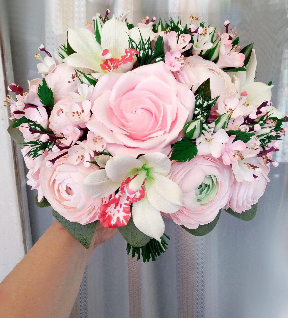 Cherry blossom bouquet and boutonniere sakura bouquet bridal Etsy