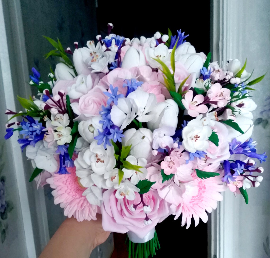 Cherry Blossom Bouquet Sakura Bouquet Bridal Bouquet Etsy