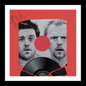 Portret Shaun of The Dead na winylowej okładce przeciwpyłowej