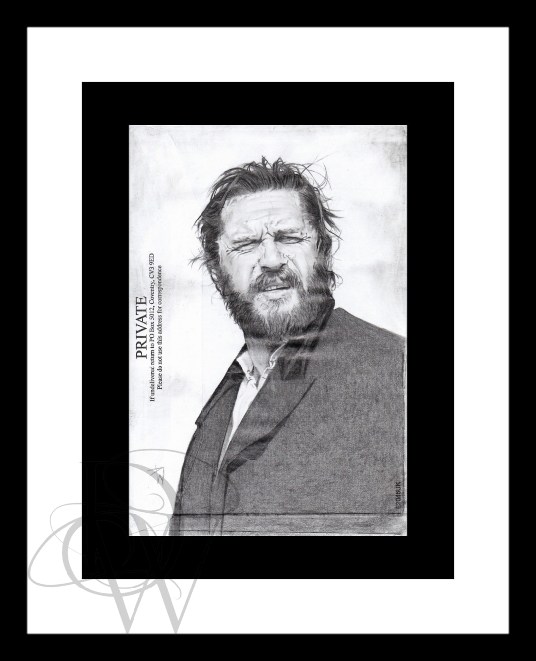 Tom Hardy as Alfie Solomons – Original Pencil Portrait on Vintage ...
