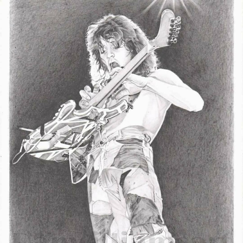 Eddie Van Halen US Patent Art Print – Vintage Style, 8.5x11, Ivory Parchment