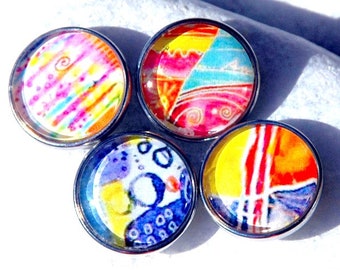 Snap Charm, Snap Jewelry, Snap Button, Ginger Snaps, Snap On Button, Chunk Snap, Abstract Art Snap, Noosa Style, Interchangeable Jewelry,